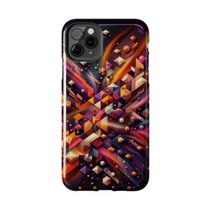 Geometric Galaxy iPhone Case - Abstract Cosmic Protective Cover - Retro Gamer