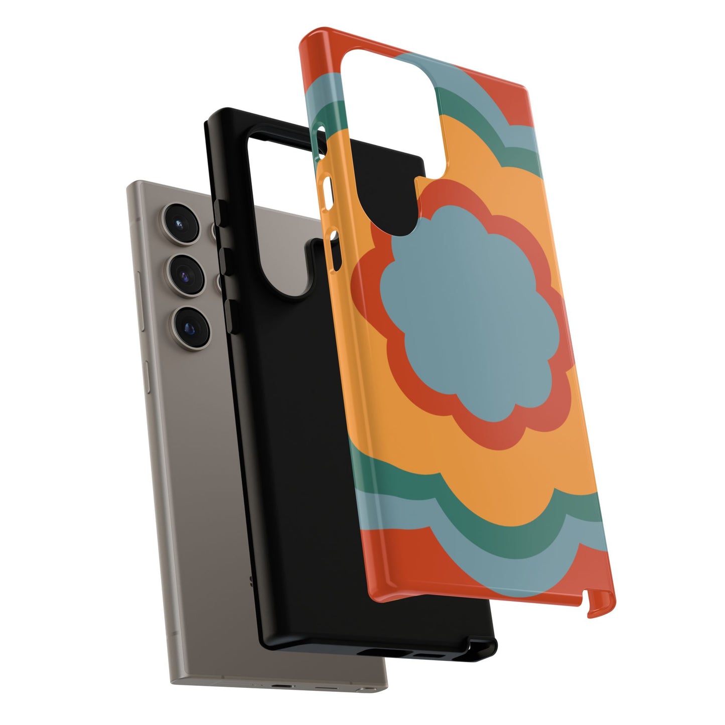 Retro Flower Power Samsung Galaxy Case – Bold 70s-Inspired Design with Dual-Layer Protection