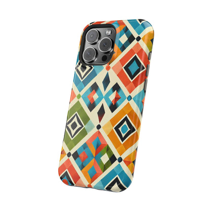 Harlequin Geometric MagSafe iPhone Case - Vibrant Abstract Protective Cover