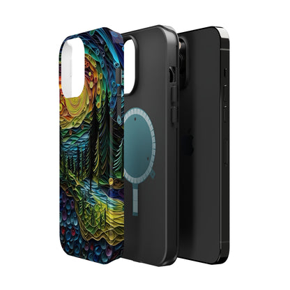 Radiant Forest Sunset MagSafe iPhone Case – Artistic Landscape Design