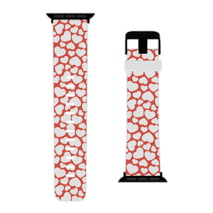 Red & White Heart Pattern Apple Watch Band