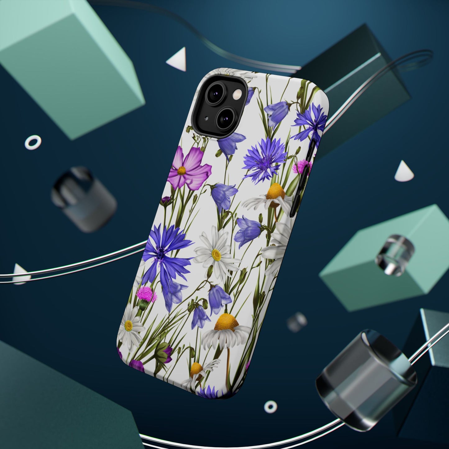 Wildflower Meadow MagSafe Case – Purple, Blue, and White Floral Design