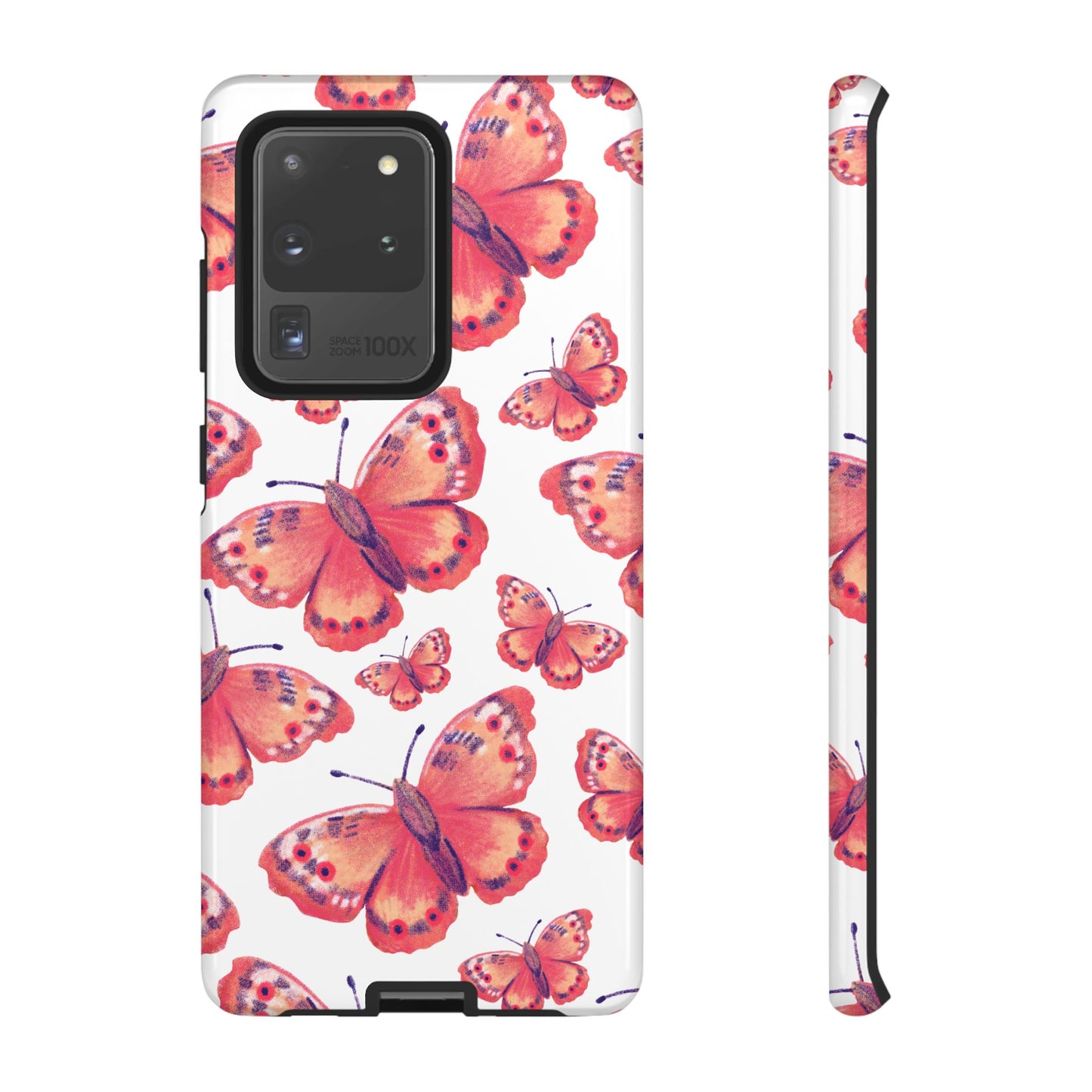 Coral Butterfly Samsung Galaxy Case – Slim, Protective Design with Bold Watercolor Print