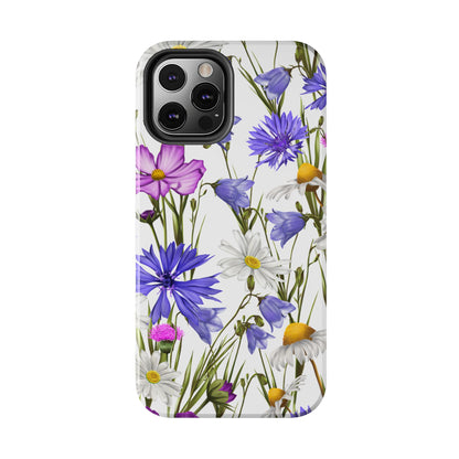 Wildflower Meadow iPhone Case – Purple, Blue, and White Floral Design