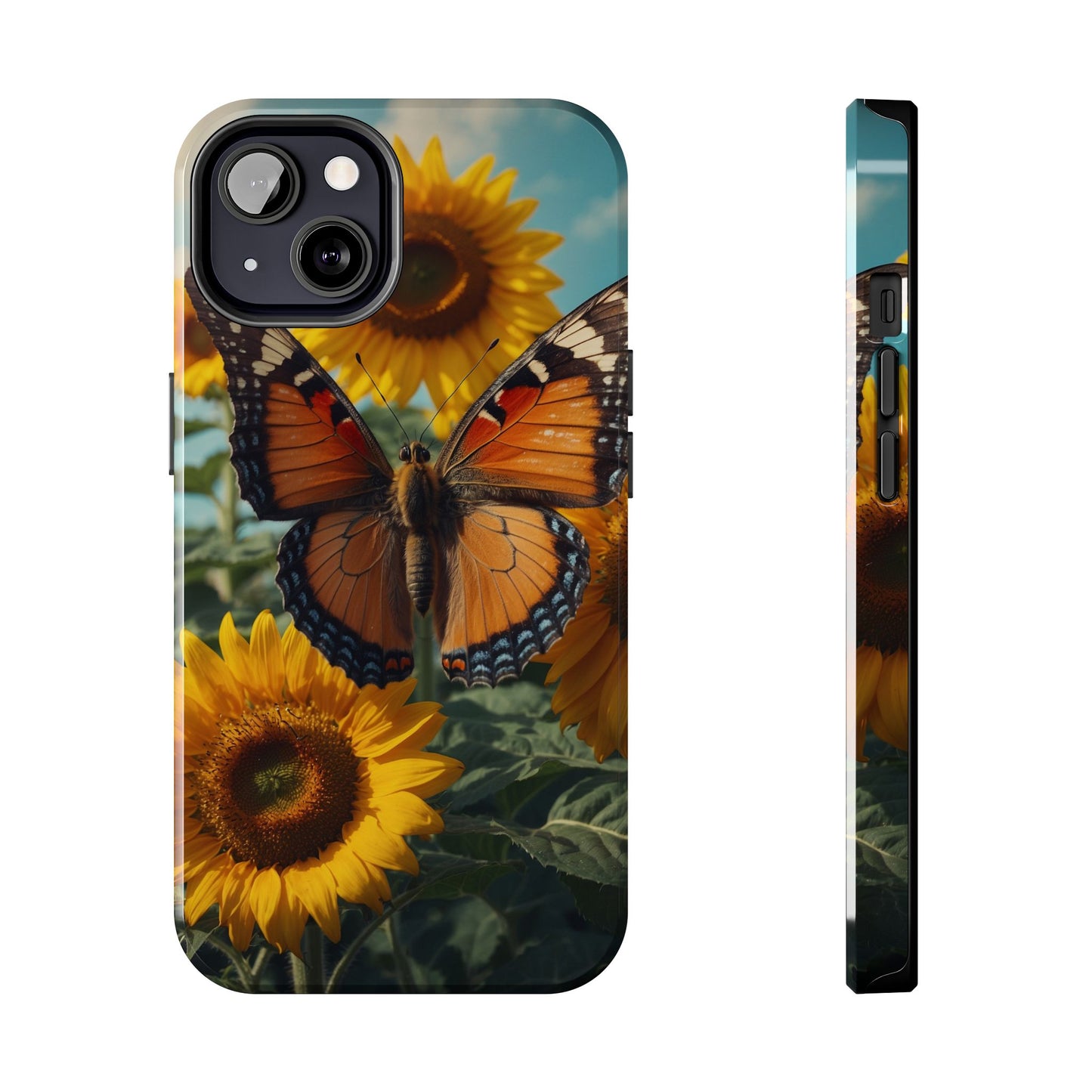 Vibrant Butterfly & Sunflower – iPhone Case