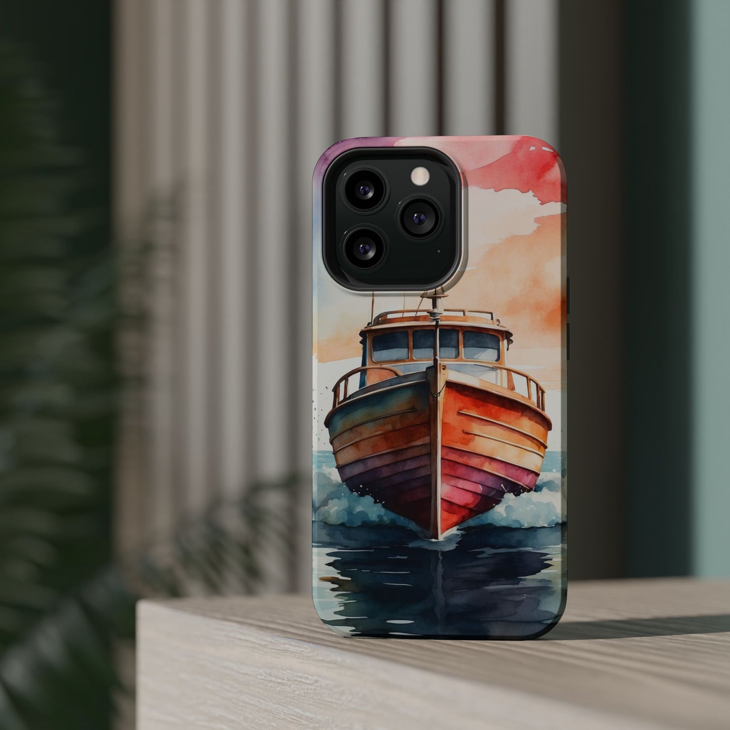 Sunset Sail Watercolor Boat –  MagSafe iPhone Series Case