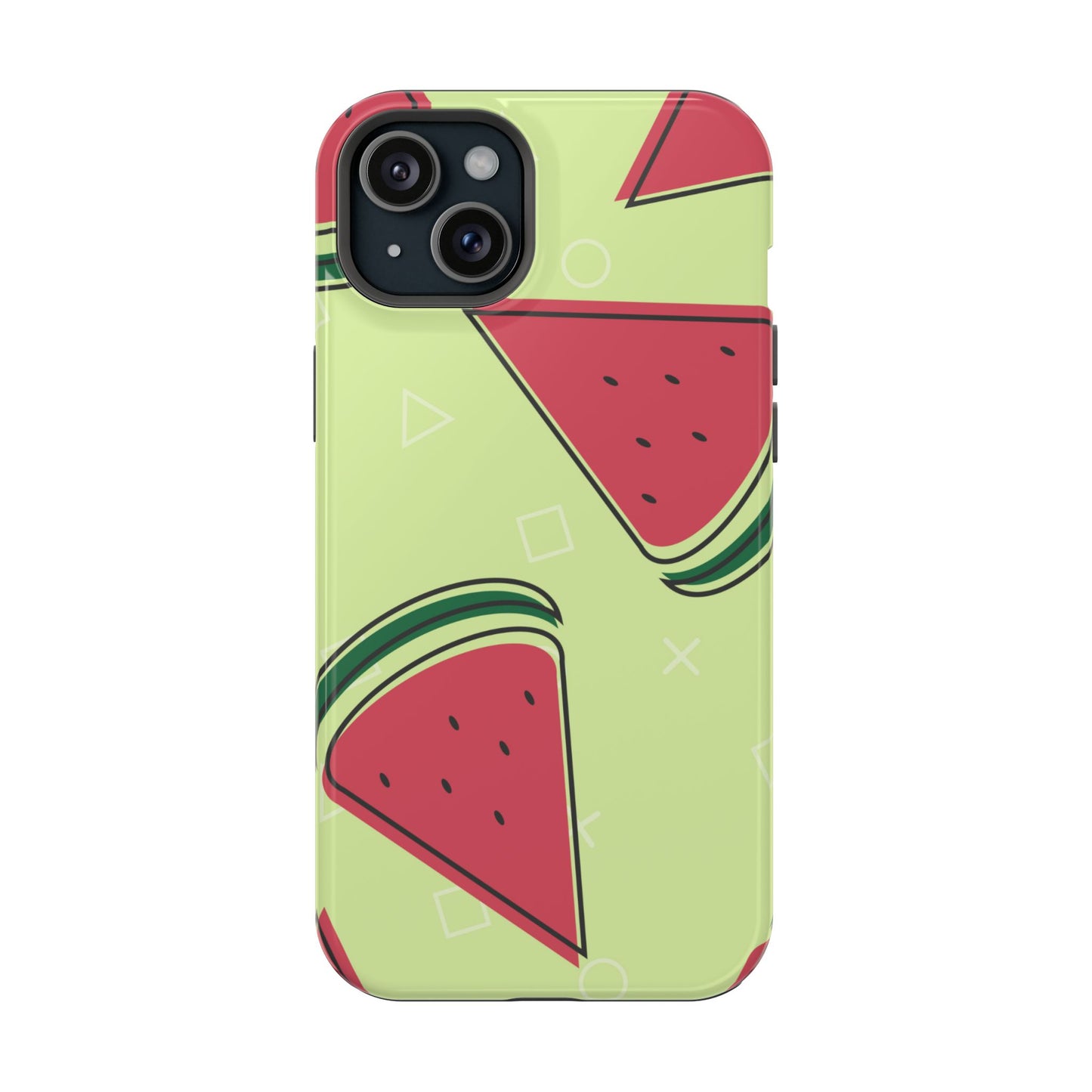 Watermelon Slice MagSafe iPhone Case – Fresh & Fun Design with Retro Geometric Pattern