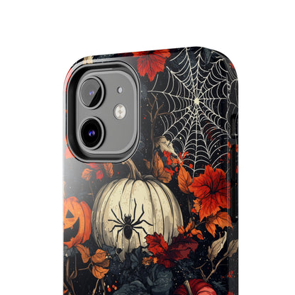 Hauntingly Elegant Halloween iPhone Case – Pumpkins, Spiders, and Autumn Leaves Design - BOGO Cases