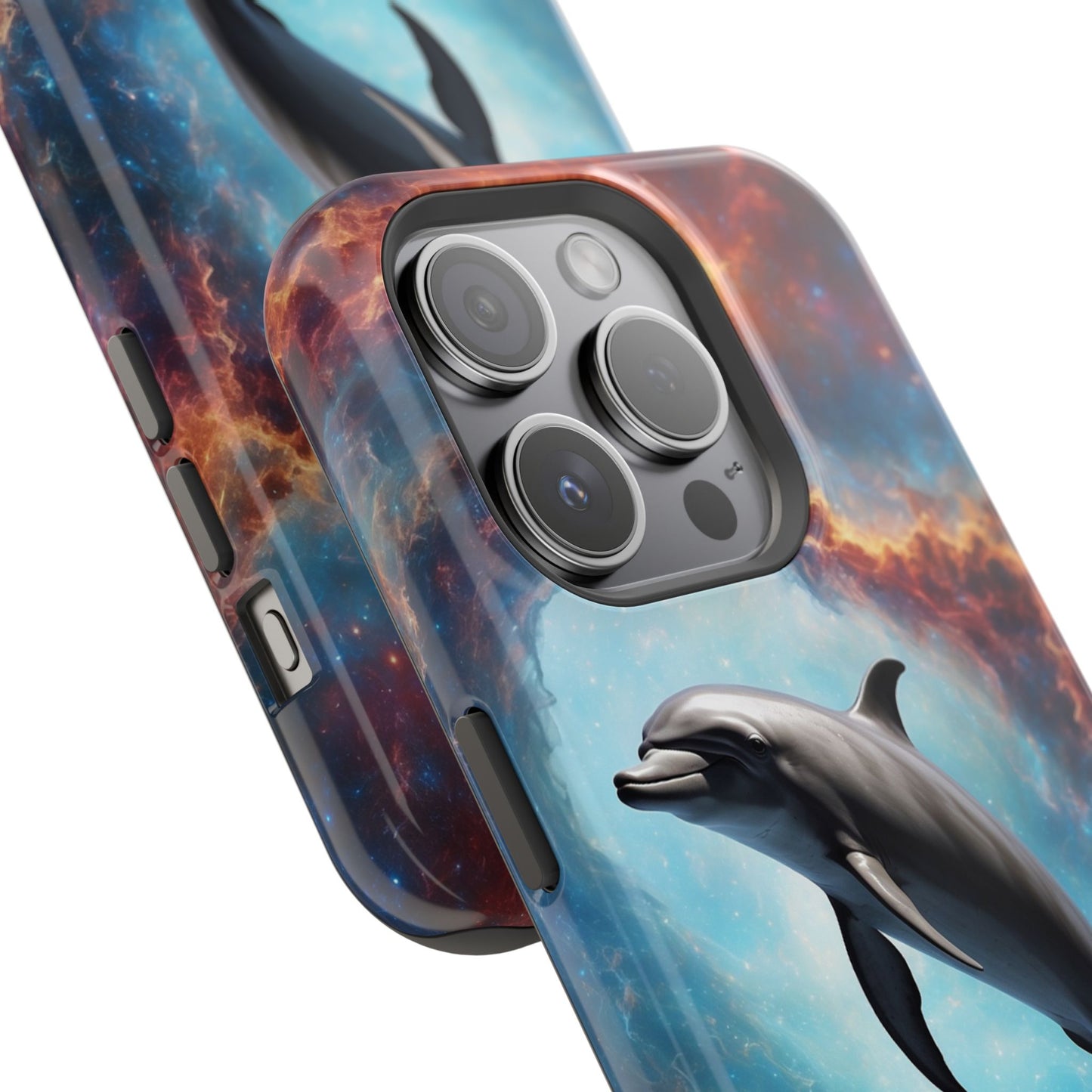 Cosmic Dolphin Space Vibes - MagSafe-Compatible Case