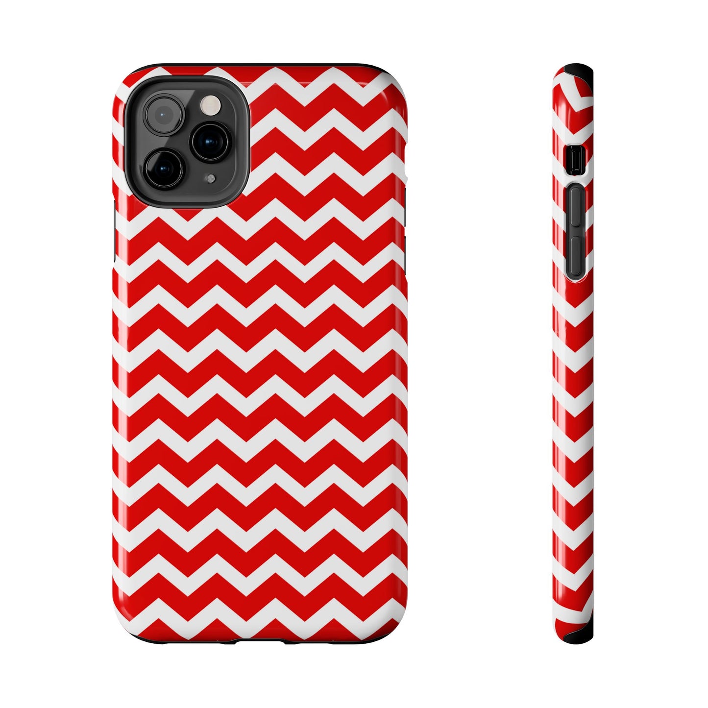 Bold Red & White Chevron – Modern Geometric iPhone Case