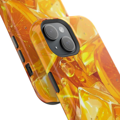 Citrus Splash MagSafe iPhone Case – Bright Orange Slices & Ice, Dual-Layer Protection