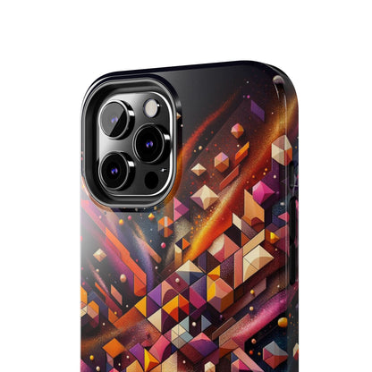 Geometric Galaxy iPhone Case - Abstract Cosmic Protective Cover - Retro Gamer