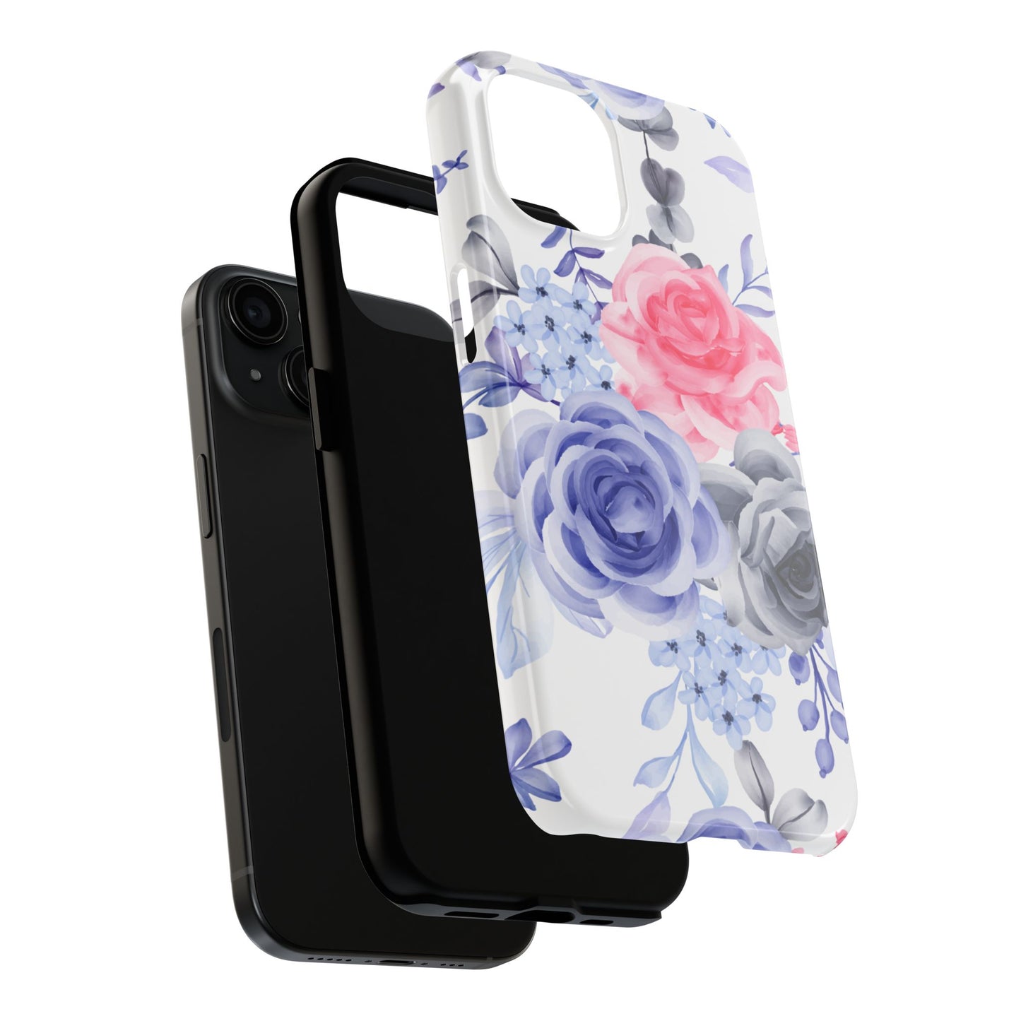 Elegant Blue Floral Watercolor Design – iPhone Case