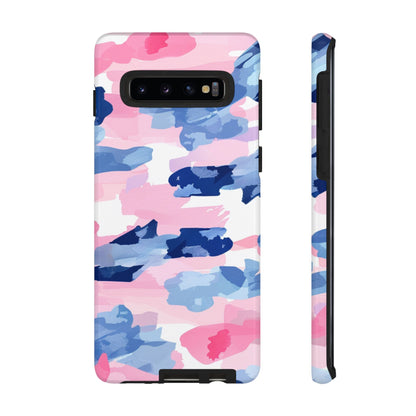 Samsung Galaxy Case: Dynamic Pink & Navy Brushstroke Art