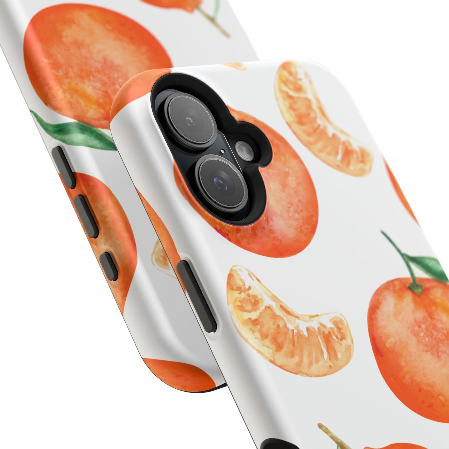 Tangerine Dreams Tough MagSafe iPhone Case – Watercolor Orange Design, Shockproof Dual Protection