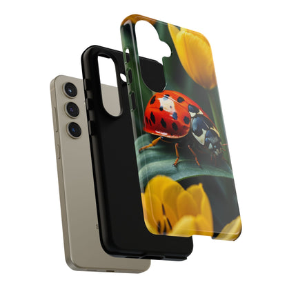 Samsung Galaxy Case: Vibrant Ladybug Amidst a Lush Yellow Flower Garden