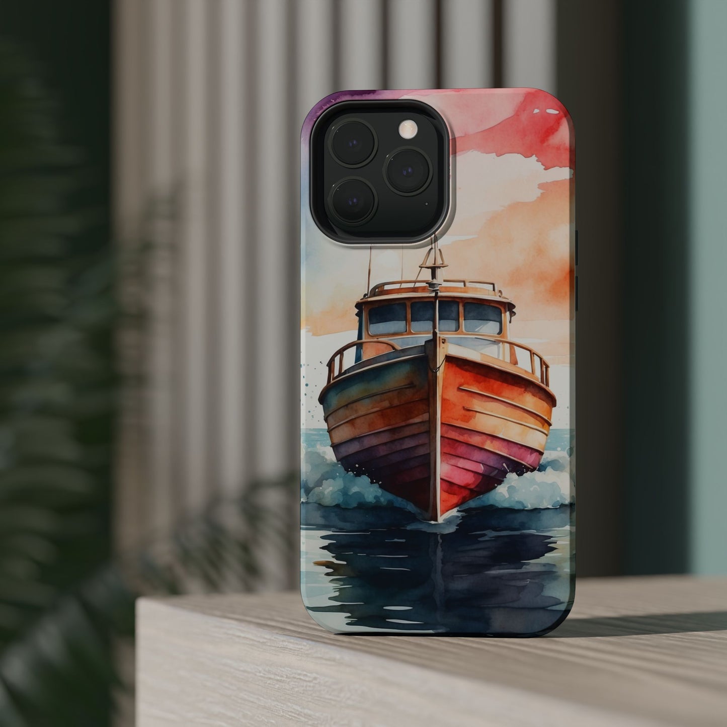 Sunset Sail Watercolor Boat –  MagSafe iPhone Series Case