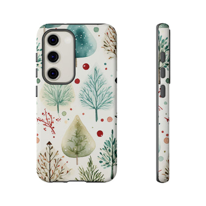 Watercolor Winter Trees Samsung Galaxy Case – Nature-Inspired, Holiday Theme Protective Cover