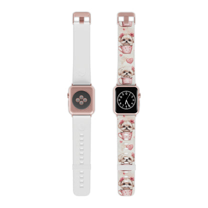 Floral Puppy in Teacup Apple Watch Band