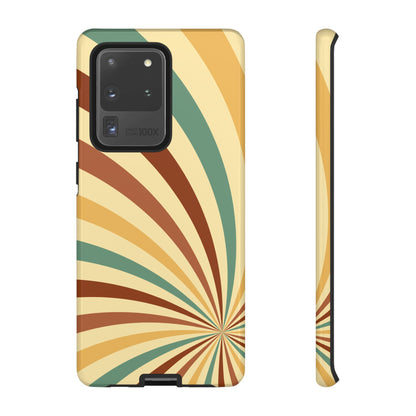 Earthy Retro Swirl Samsung Galaxy Case – Dual-Layer Protection with 70s-Inspired Earth Tones