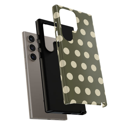 Vintage Green & Cream Polka Dots – Samsung Galaxy Case