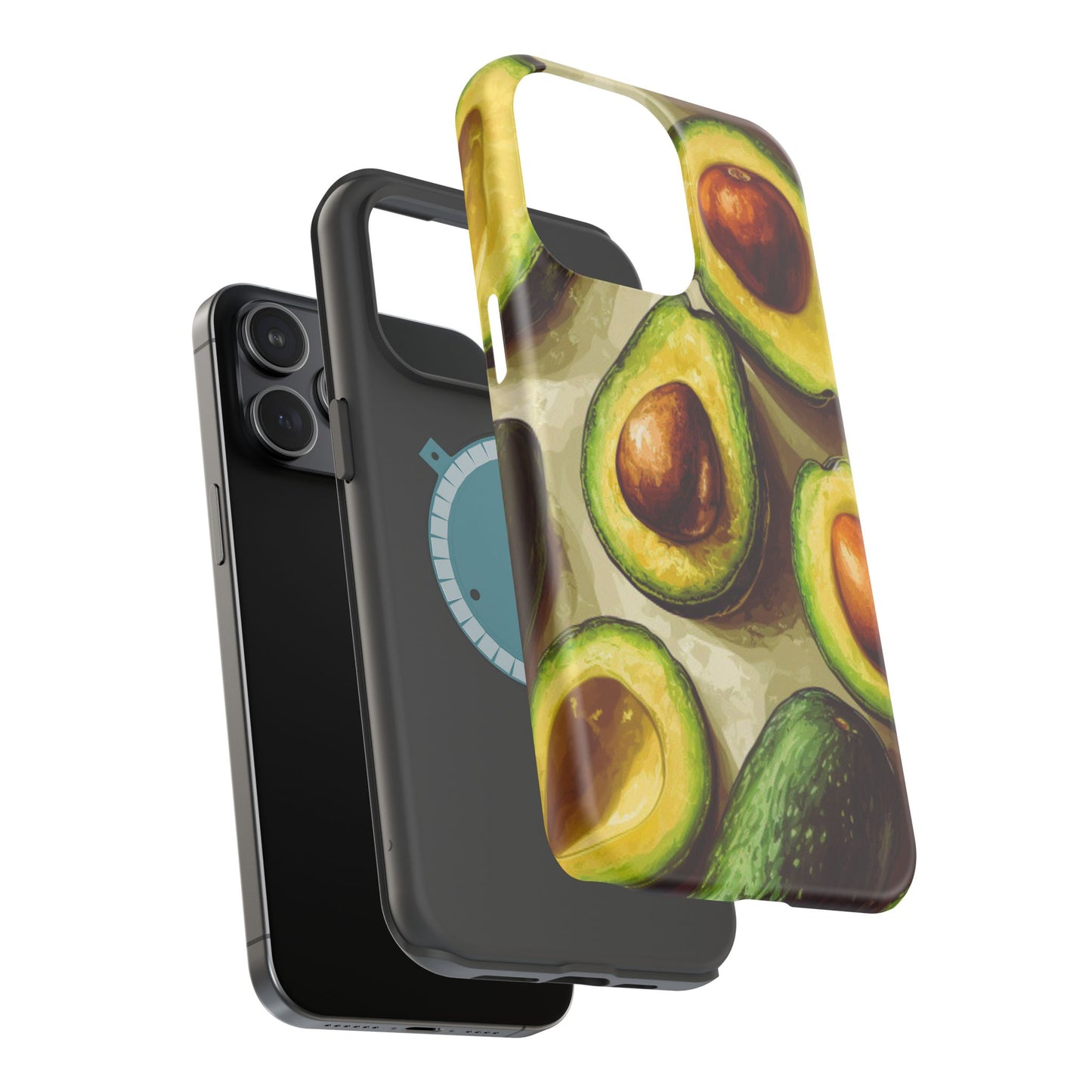 Realistic Avocado MagSafe iPhone Case – Detailed Green Fruit Design, Shockproof Protection