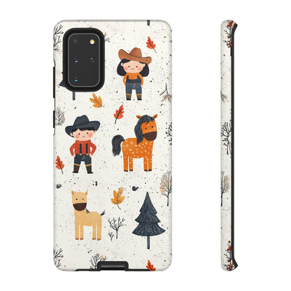 Cowboy Adventures Tough Samsung Galaxy Case – Cute Western Theme, Dual - Layer Protection - BOGO Cases