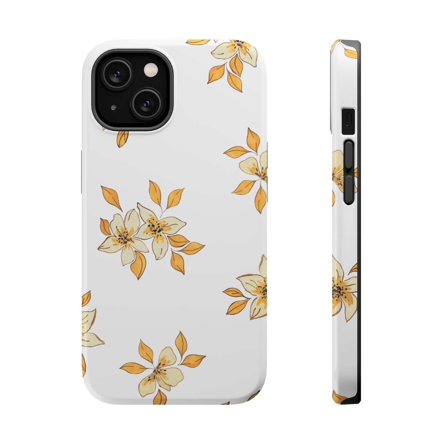 Delicate Yellow Blossom MagSafe iPhone Case – Minimalist Floral Design with Matte Finish