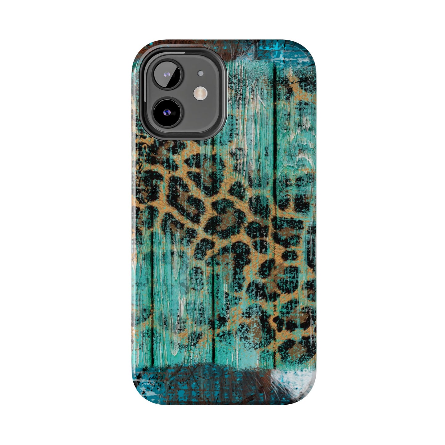 Turquoise Rustic Leopard Wood - iPhone Series Case