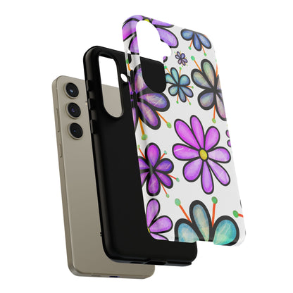 Whimsical Lavender Floral Samsung Galaxy Case – Ultra-Slim, High-Gloss Finish