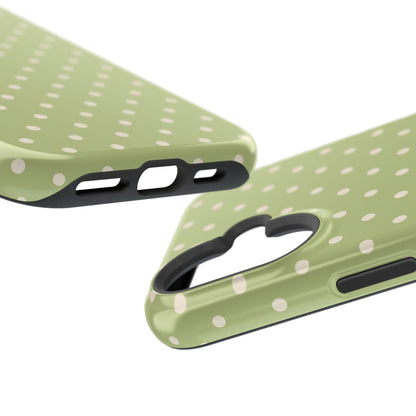 Sage Green Polka Dots – MagSafe iPhone Case