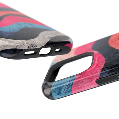 Abstract Wave Pattern MagSafe iPhone Case – Shockproof, Matte Finish, Dual-Layer Protection