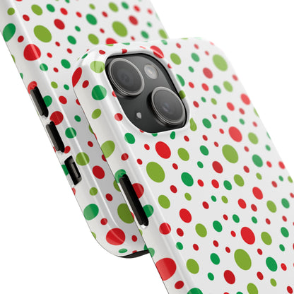 Red & Green Christmas Polka Dots – iPhone Case