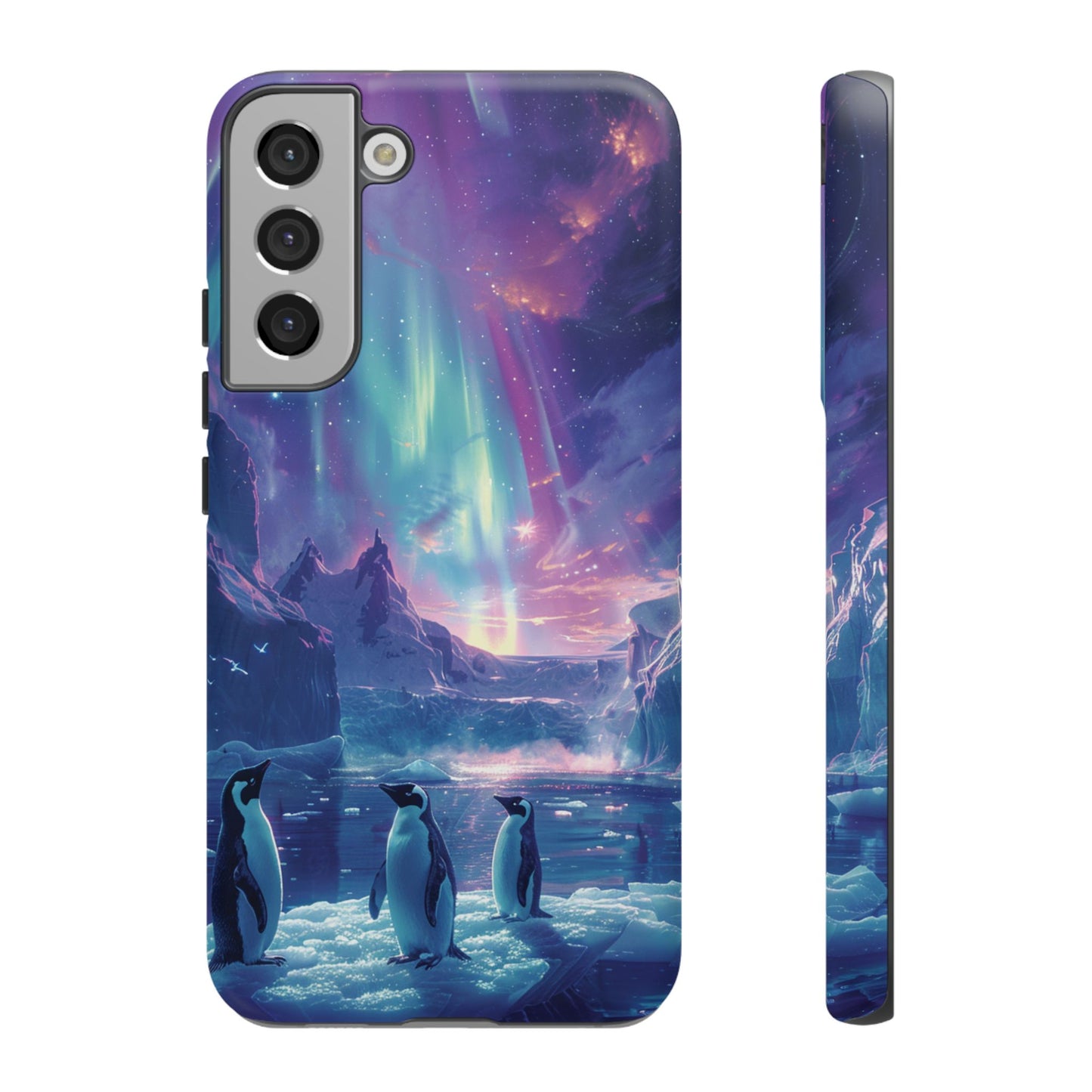 Penguin Parade Northern Lights iPhone Case