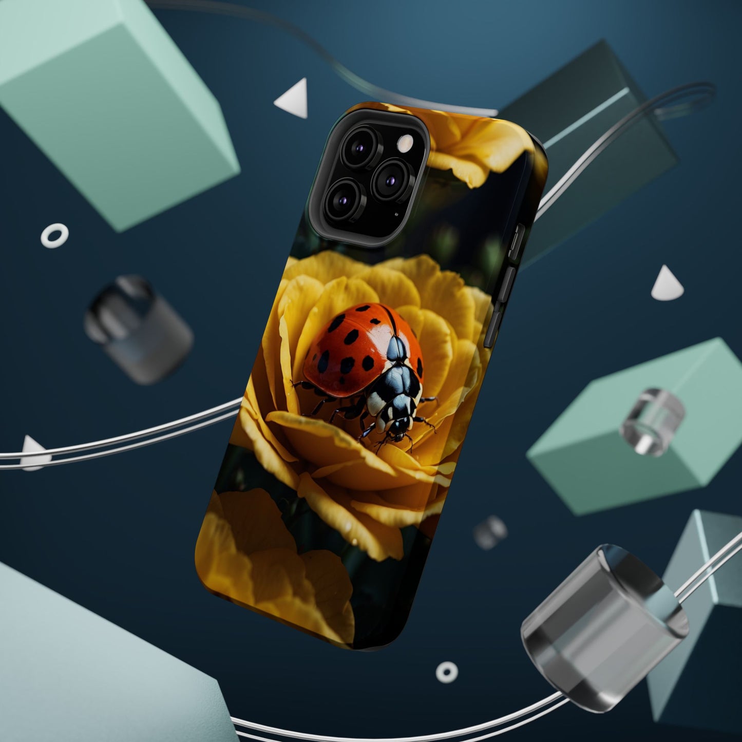 MagSafe iPhone Case: Ladybug on Yellow Petals