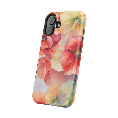 Gumamela Blush Pink Watercolor Floral – MagSafe Compatible iPhone Case