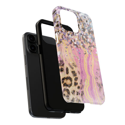 Crystal Glam Leopard - iPhone Series Case with Glitter and Gem Accents