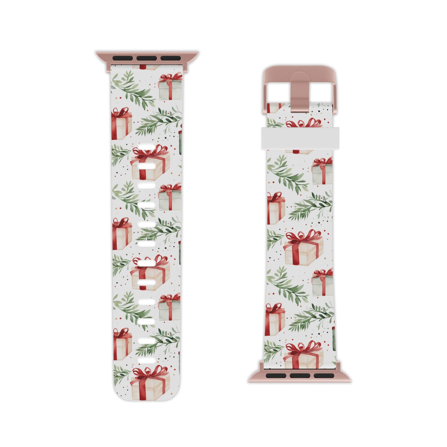 Watercolor Holiday Gifts & Greenery Apple Watch Band