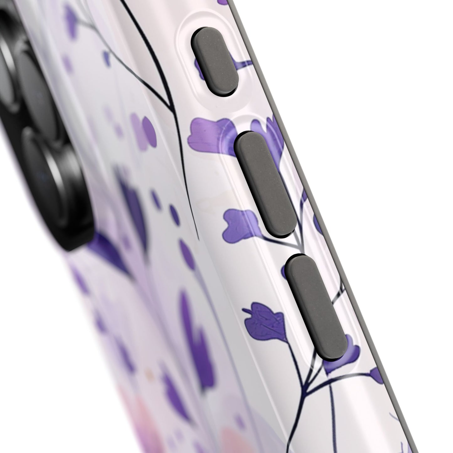 Purple Floral Bliss MagSafe iPhone Case – Delicate Blossom Design