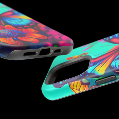 Vivid Butterfly & Floral Burst - MagSafe iPhone Case