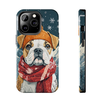 Cozy French Bulldog iPhone Case – Rustic Fireplace Protective Cover