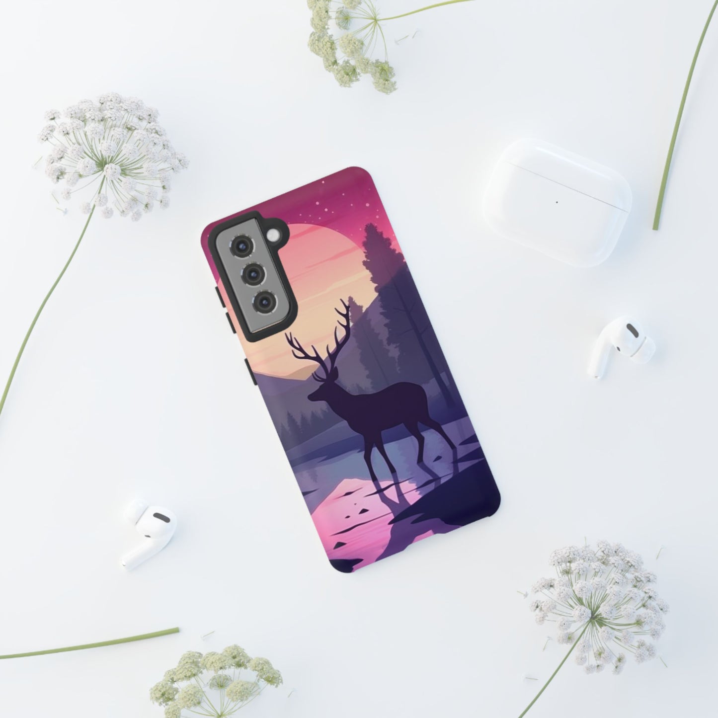 Twilight Elegance: Stag Reflection – Samsung Galaxy Case