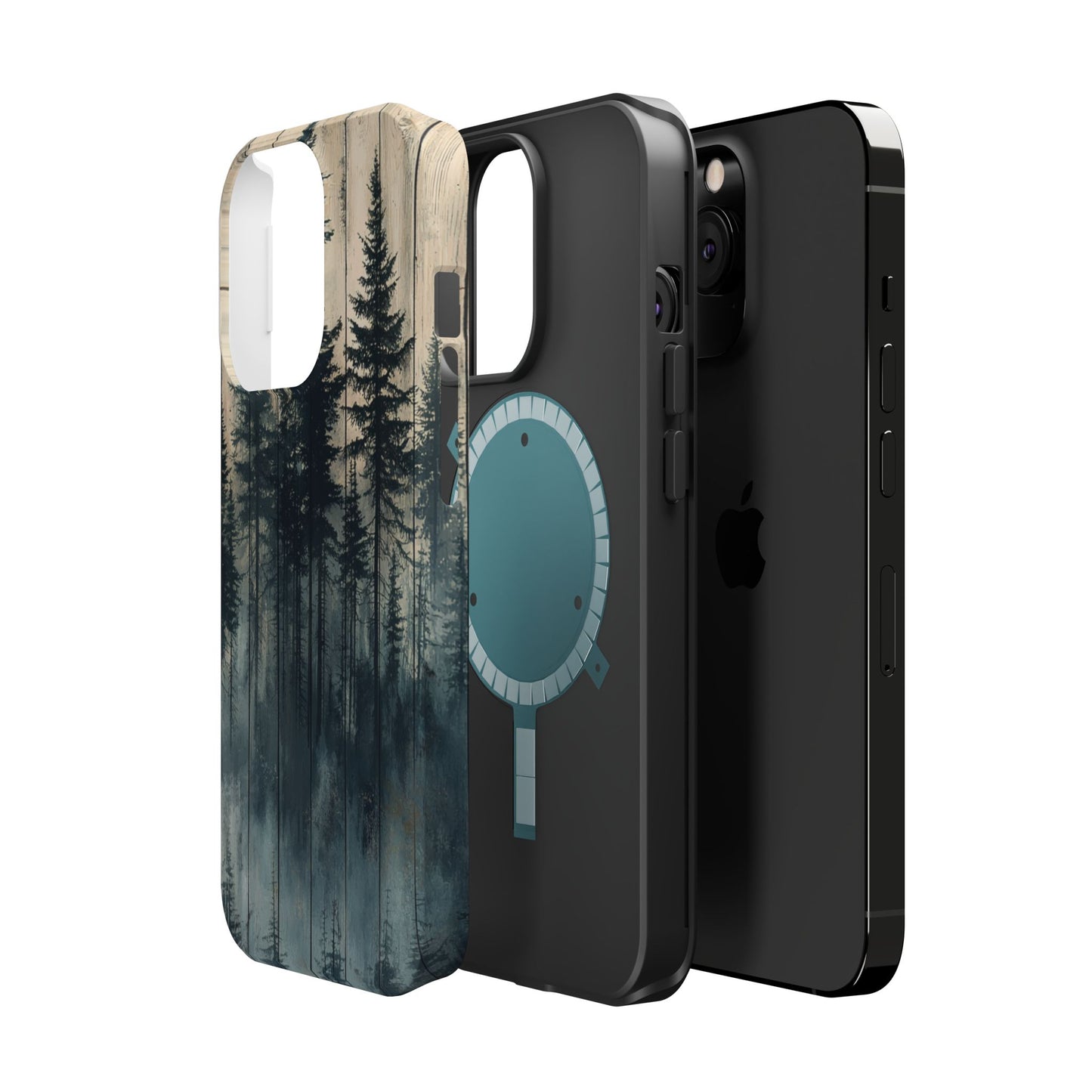 Misty Forest MagSafe iPhone Case - Rustic Nature-Inspired Protective Cover