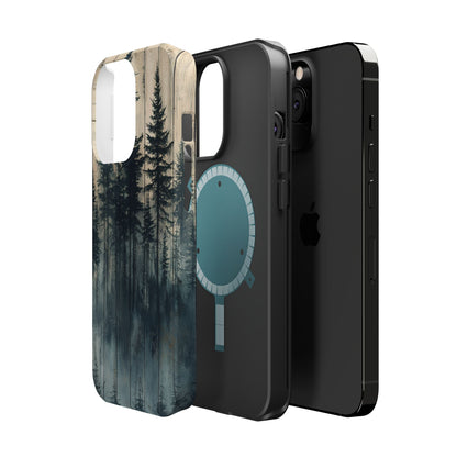 Misty Forest MagSafe iPhone Case - Rustic Nature-Inspired Protective Cover