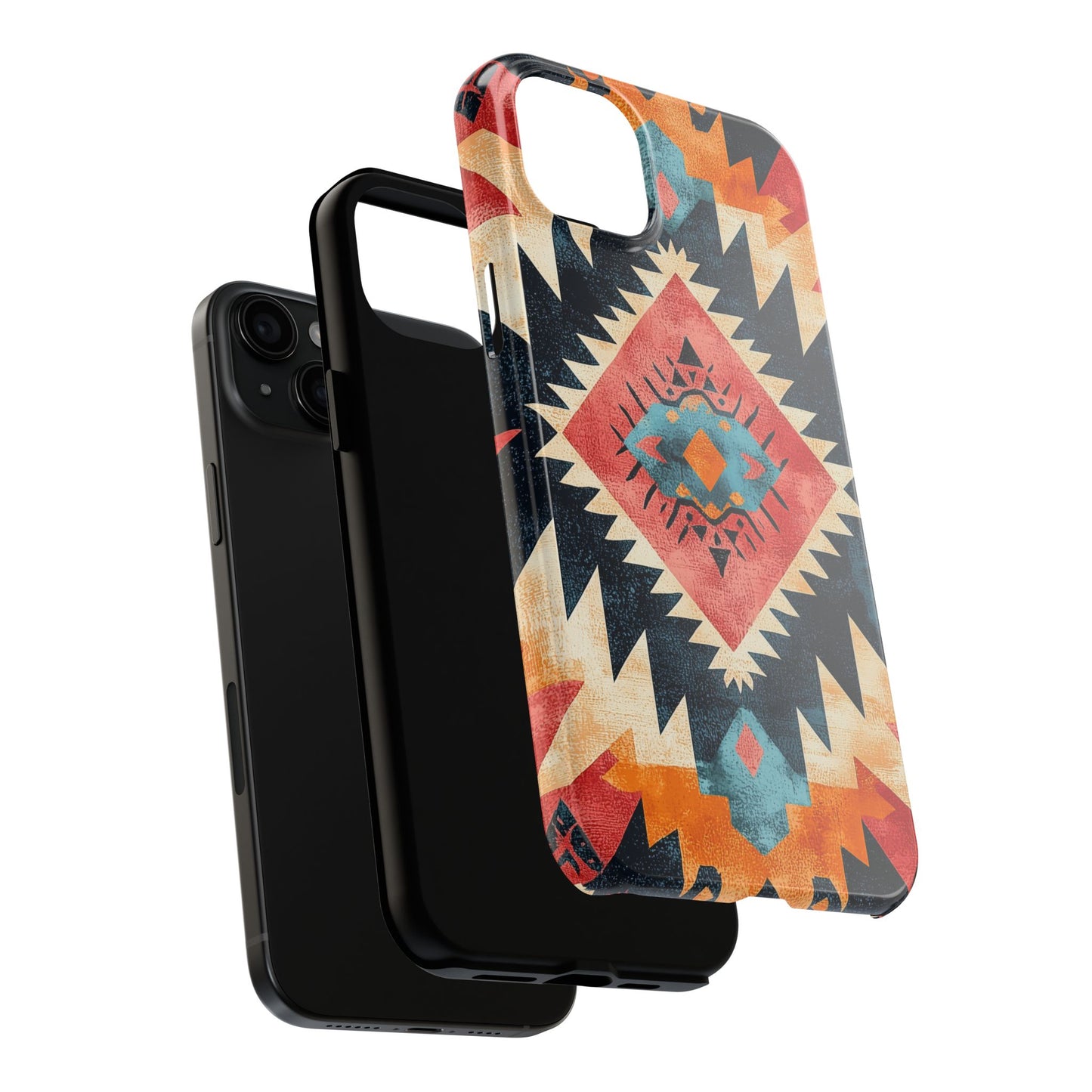 Bold Aztec Pattern Tough iPhone Case – Vibrant Geometric Design, Dual - Layer Protection - BOGO Cases