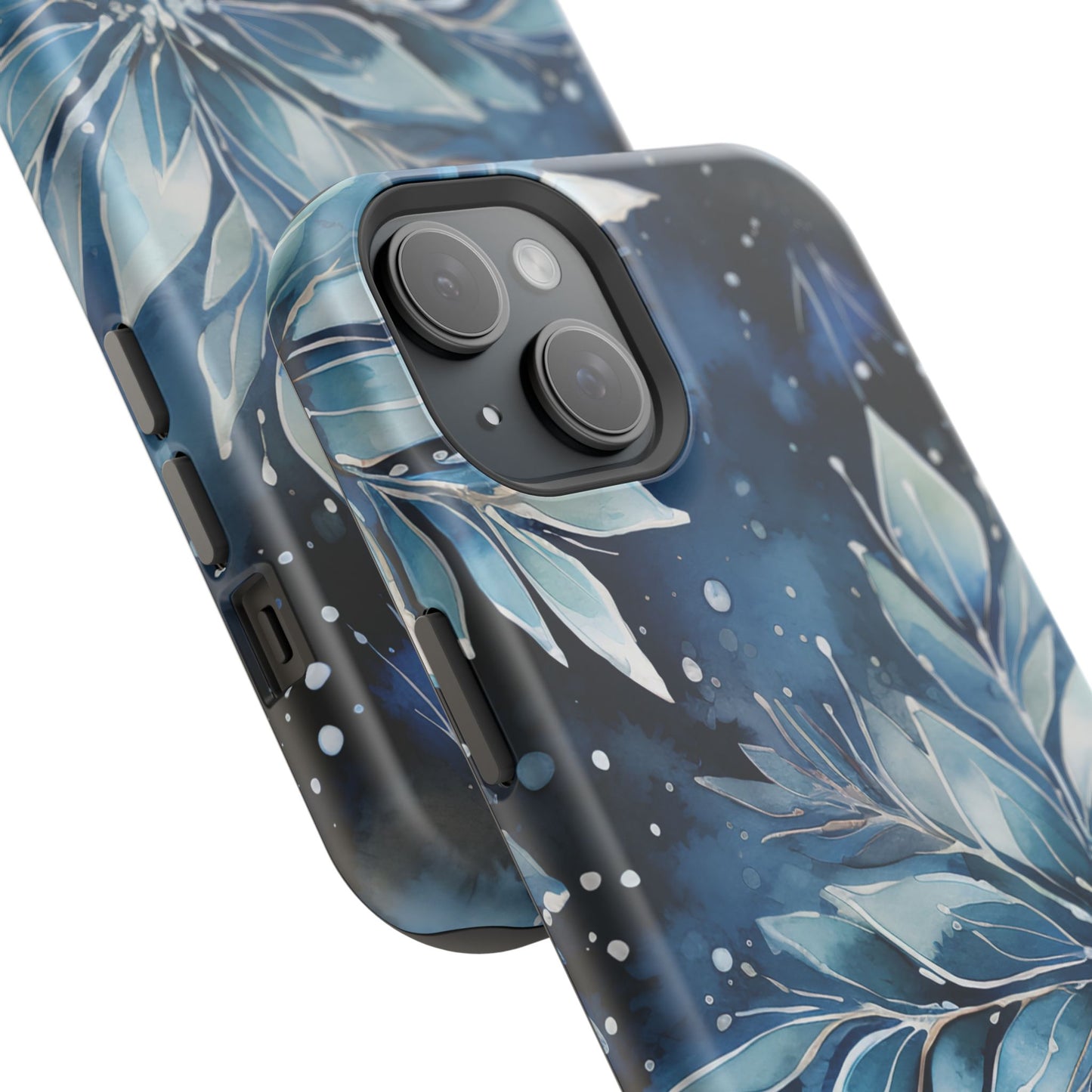 Winter’s Embrace – Blue Snowflake MagSafe iPhone Case