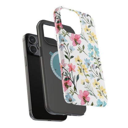 Watercolor Floral Bliss – MagSafe Case with Pastel Flower Design