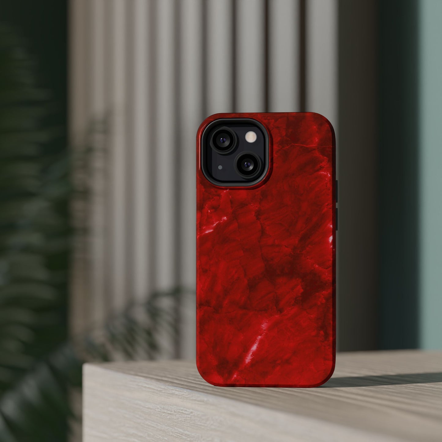 Bold Red Marble MagSafe iPhone Case – Luxe Design Meets Magnetic Precision