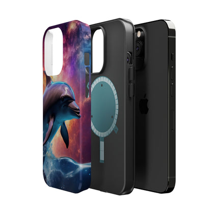 Cosmic Dolphin Galaxy Art - MagSafe-Compatible Case