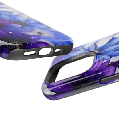 Vibrant Purple & Blue Floral Splash - MagSafe iPhone Series Case